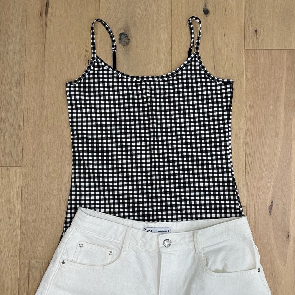 Twik Simons | Black and White Gingham Tank Top 🖤 NWOT